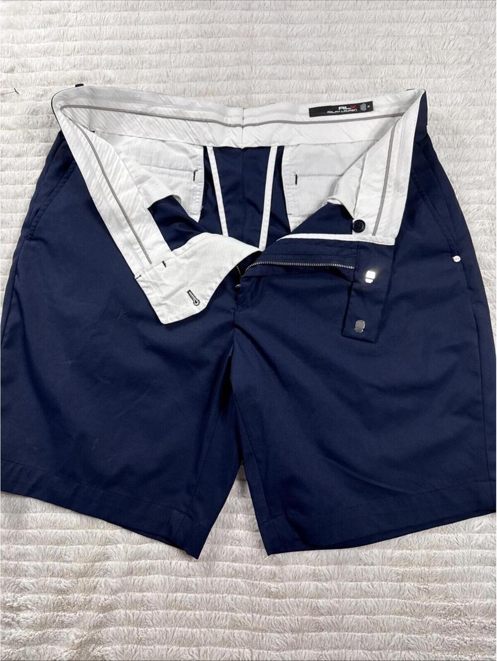 RLX Ralph Lauren Chino Golf Shorts Navy Blue Classic Fit Men's Size 35x9”